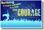 Nothing Is More Valuable To A Man Than Courage (blue) - Roman Poet, Terence - New Motivational Poster (cm1117)