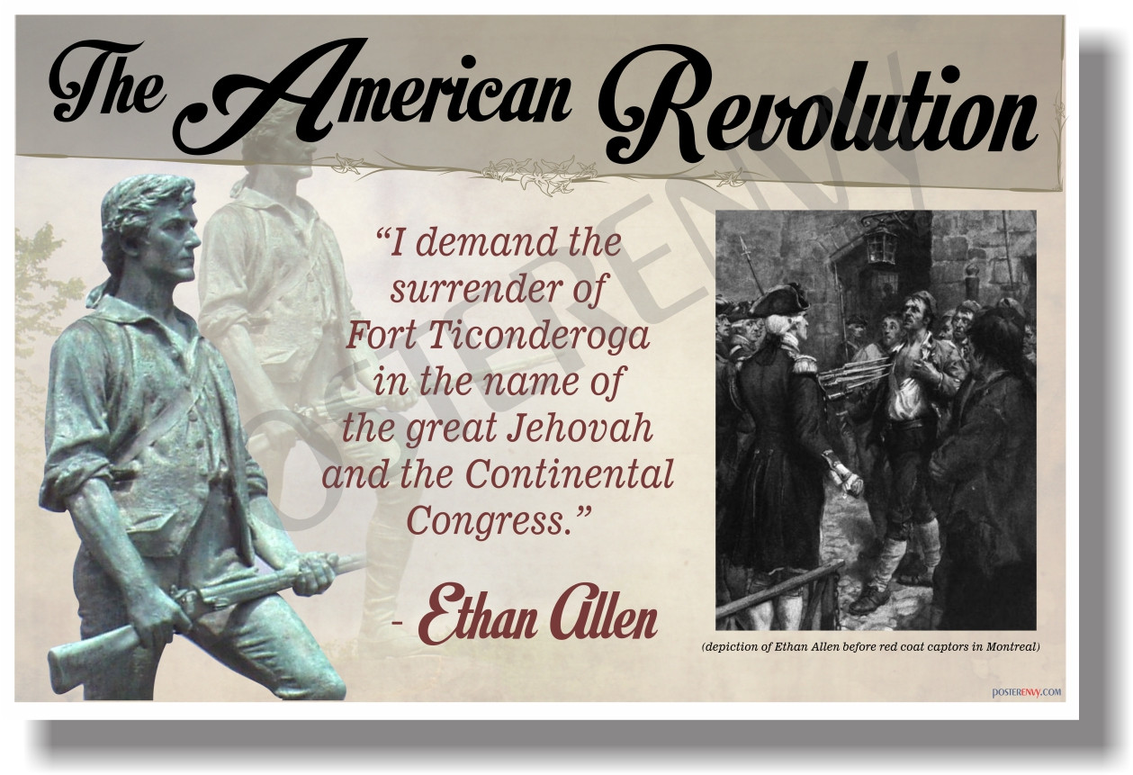 The American Revolution Quote Ethan Allen New Social Studies Poster Ss166