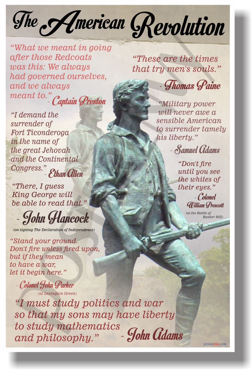 The American Revolution Quotes New Social Studies Poster Ss169