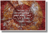Autumn Is A Second Spring When Every Leaf Is A Flower - Albert Camus - New Motivational Poster (cm1119)