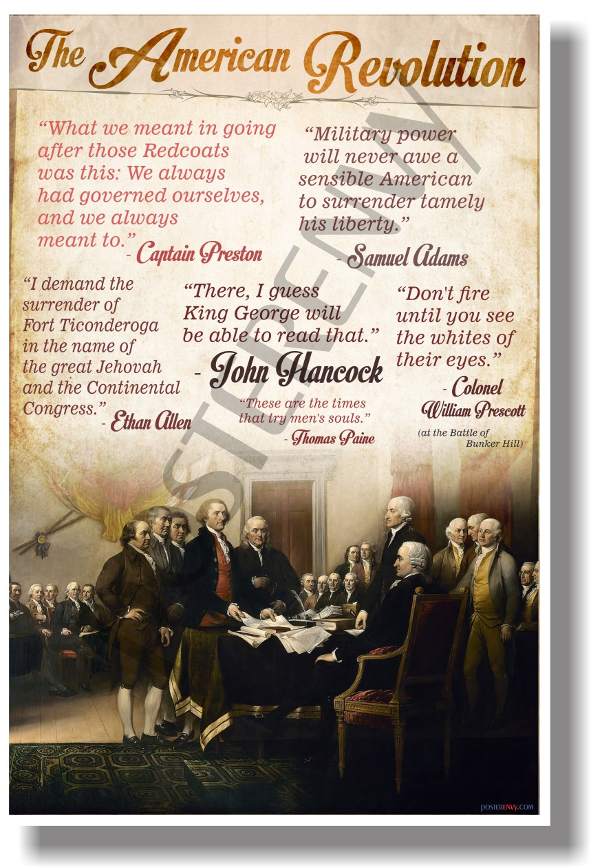 Quotes Of The American Revolution New Social Studies Poster Ss172