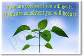 If You Are Persistent You Will Get It If You Are Consistent You Will Keep It New Motivational Poster (cm1179) plant student teacher