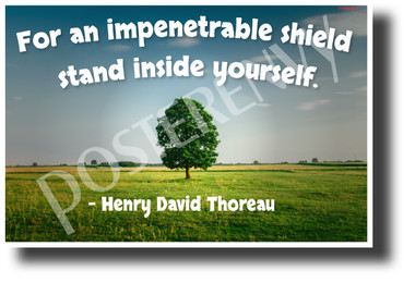 "For an Impenetrable Shield, Stand Inside Yourself" - Henry David Thoreau - NEW Famous Person Quote Poster (cm1235) PosterEnvy Poster