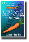  "Did you ever stop to taste a carrot?..." - Astrid Alaudia - NEW Classroom Motivational Poster (cm1251)