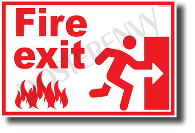 Fire Exit Right - NEW Laboratory or Classroom Fire Safety Poster (ms316) PosterEnvy