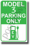 Tesla Model 3 Parking (Green) - NEW Electric Vehicle Humor Elon Musk POSTER (hu422)