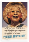 Gosh Look at em Fly Produce for Victory WWII Propaganda 12x18 US Made Poster
