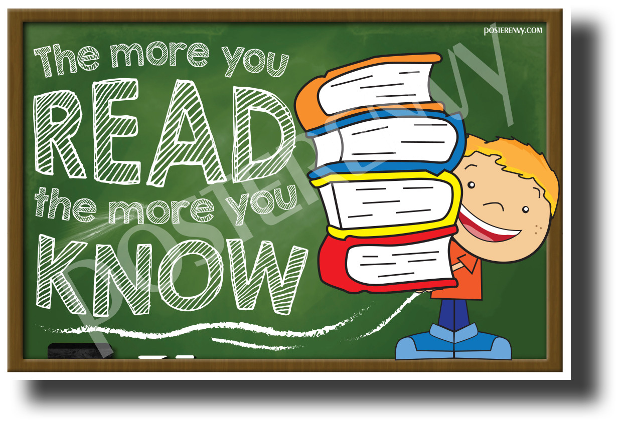 The More You Read NEW Classroom Motivational POSTER cm1284 The More You Know 