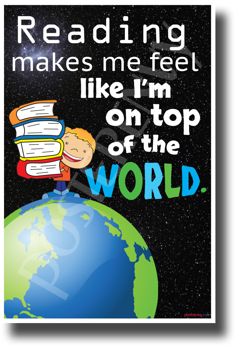 NEW SCHOOL BOOK CLASSROOM LIBRARY READING POSTER Read Discover Your World 