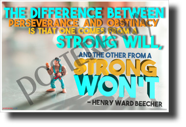 The Difference Between Perseverance and Obstinacy - NEW Classroom Motivational POSTER