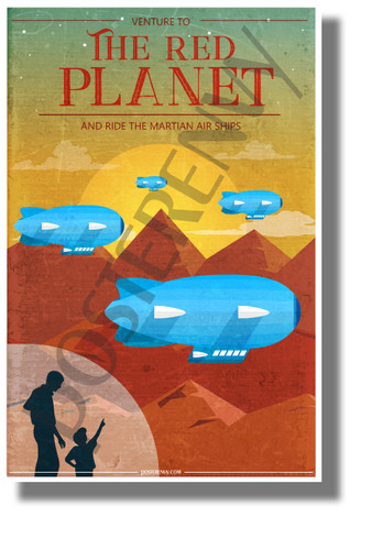 Venture to the Red Planet - NEW Humor Novelty Vintage Style POSTER (hu452)