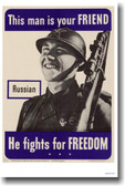 This Russian Man is Your Friend - Vintage WW2 Reprint Poster