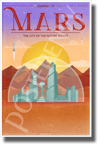 Journey to Mars - NEW Humor Novelty Vintage Style POSTER 