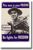 This Englishman is Your Friend - Vintage WW2 Reprint Poster