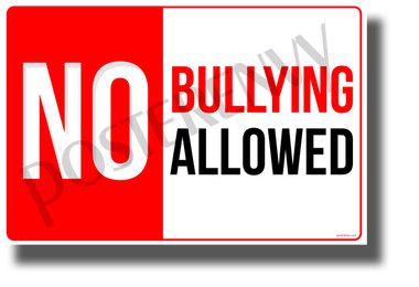 No Bullying ALLOWED - NEW Classroom Motivational Behavior POSTER 