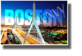 Zakim Bridge - Boston, Massachusetts - NEW U.S State City Travel Poster (tr596)