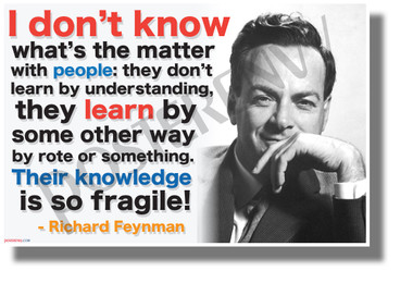 I Don’t Know What’s the Matter with People - Richard Feynman - NEW Classroom Motivational Quote Poster