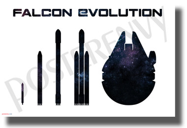 Falcon Evolution - NEW SpaceX Humor POSTER 