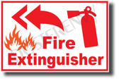 Fire Extinguisher Left - NEW Laboratory or Classroom Fire Safety POSTER