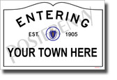 CUSTOM MA Town Sign - NEW World Travel Massachusetts - Poster (tr608)