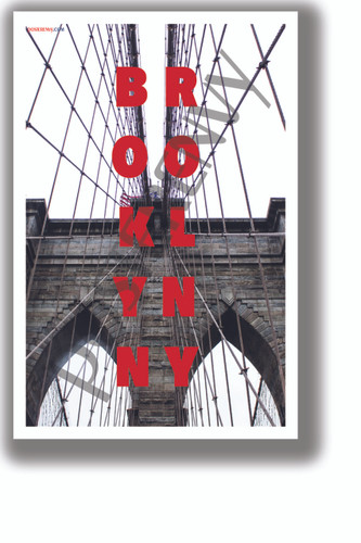 Brooklyn Bridge Vertical Text - NEW U.S State City Travel Poster (tr610)