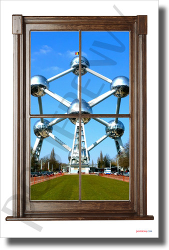 Atomium in Belgium - Window View - NEW World Travel Poster (tr616)