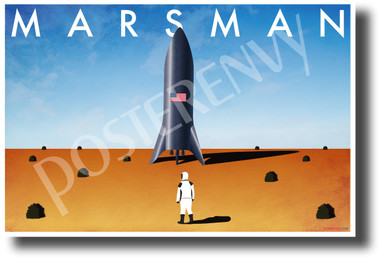 Mars Man - NEW Funny Parody Space Exploration Science POSTER