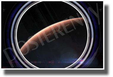 Mars Horizon in Spaceship Window - NEW Classroom Science Poster