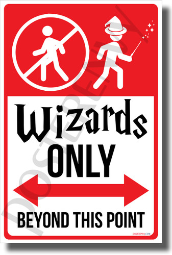Wizards Only Beyond This Point - NEW Humor Magic Wizard Poster
