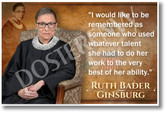I Would Like To Be Remembered... - Ruth Bader Ginsburg - NEW Classroom Poster