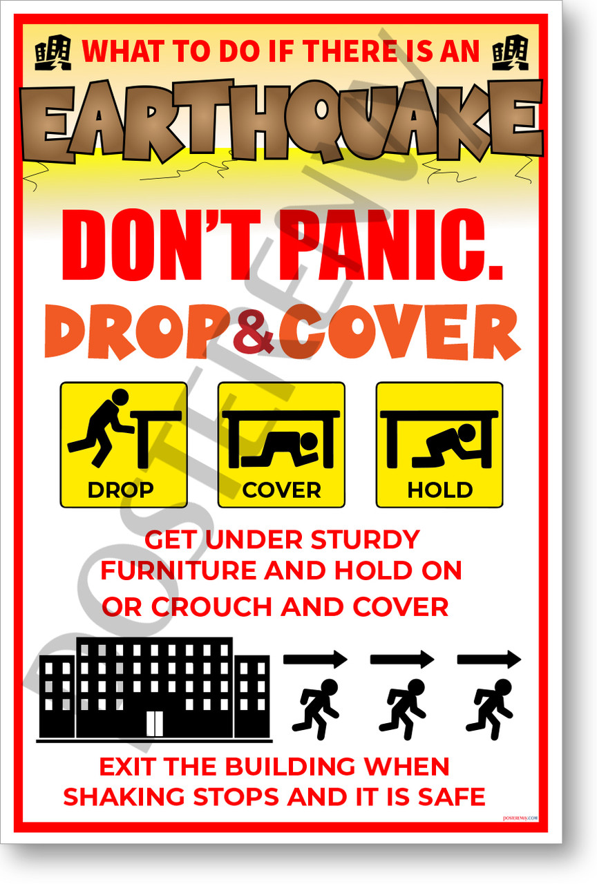 earthquake precaution poster