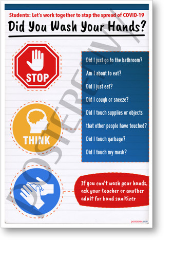 Did You Just Wash Your Hands? - NEW Health Public Safety Prevention POSTER