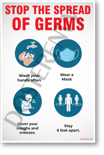 Stop the Spread of Germs - New Public Safety POSTER