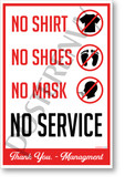 No Shirt, No Shoes, NO MASK, No Service Version 3 - New Public Safety POSTER