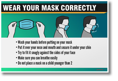 WEAR YOUR MASK CORRECTLY - NEW Public Health Safety POSTER 