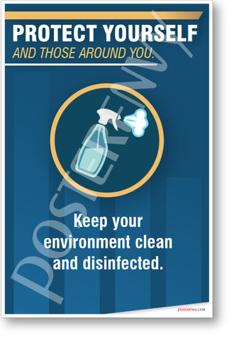 Keep Your Environment Clean and Disinfected - NEW public health POSTER