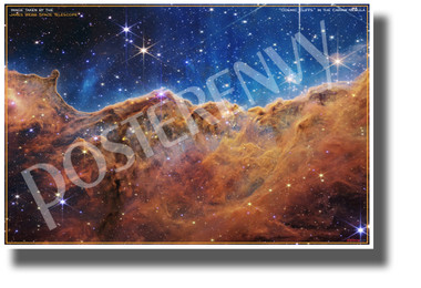 James Webb Telescope - “Cosmic Cliffs” in the Carina Nebula - NEW Classroom Science Space POSTER