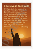 I believe in free will - JK Rowling Poster - 18 inch x 12 inch