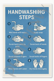 Step-by-step handwashing procedure - English Poster - 18 inch x 12 inch