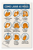 Step-by-step handwashing procedure - Portuguese Poster - 18 inch x 12 inch