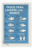 Step-by-step handwashing procedure - Spanish Poster - 18 inch x 12 inch