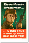 The Battle-wise Infantryman... - Vintage WW2 Poster
