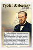Fyodor Dostoevsky - Russian Novelist - Biography Poster 18" x 12"