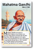 Mahatma Gandhi - Indian Independence Leader - Biography Poster 18 x 12 inch