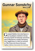 Gunnar Sonsteby - Norwegian WWII Hero - Biography Poster 18 x 12 inch