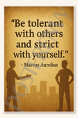 Be tolerant with others and strict with yourself - Marcus Aurelius Poster - 18 inch x 12 inch