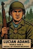 Lucian Adams Famous Quote Poster – "World War II Medal of Honor Recipient" – 18 inch x 12 inch