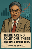 Thomas Sowell Famous Quote Poster – "There Are Only Trade-Offs" – 18 inch x 12 inch