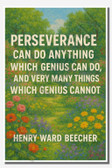 Perseverance can do anything which genius can do, and very many things which genius cannot - Henry Ward Beecher 2 - Inspirational Poster - 18 inch x 12 inch