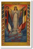 Welcome Home Our Gallant Boys - Vintage WWI Reproduction Poster